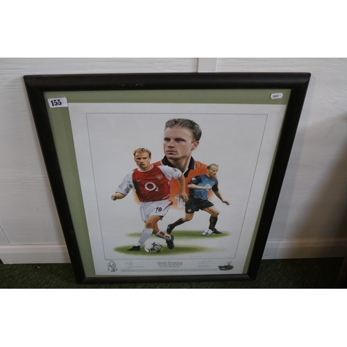 155 - Framed print Dennis Bergkamp Arsenal and Holland by Gary Brandham