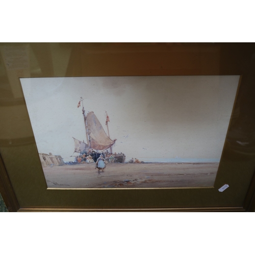 172 - Framed Watercolour depicting a Steamship indistinctly signed and a 2 Late 19thC Framed watercolours