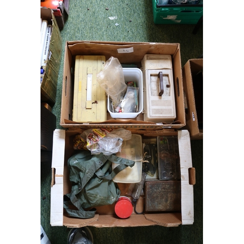 180 - Collection of Vintage Sea Fishing items in 2 boxes to include Salter Scales, Floats, Hooks, weights ... 