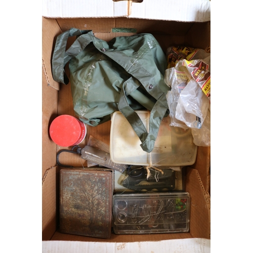180 - Collection of Vintage Sea Fishing items in 2 boxes to include Salter Scales, Floats, Hooks, weights ... 