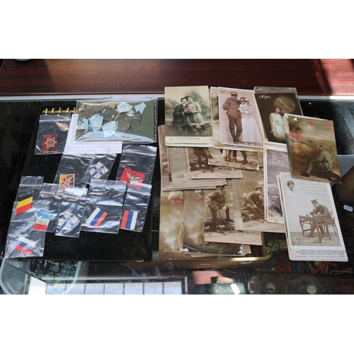66A - Collection of 10 WW1 Fund Raising Flags WW1 Field Post Censor postcards and a WW1 Jarrdos Fund Raisi... 