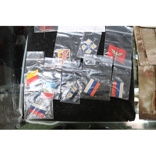66A - Collection of 10 WW1 Fund Raising Flags WW1 Field Post Censor postcards and a WW1 Jarrdos Fund Raisi... 