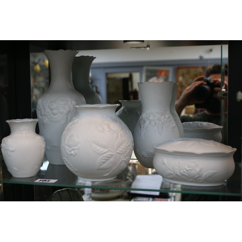 105 - Collection of 5 Kaiser Porcelain floral decorated vases