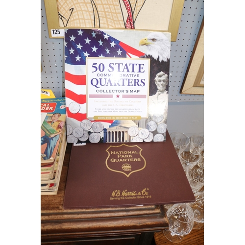 123 - 2 Sets; 50 State Commemorative Quarters Collectors Map 112 Quarters and National Park Quarters 2010-... 