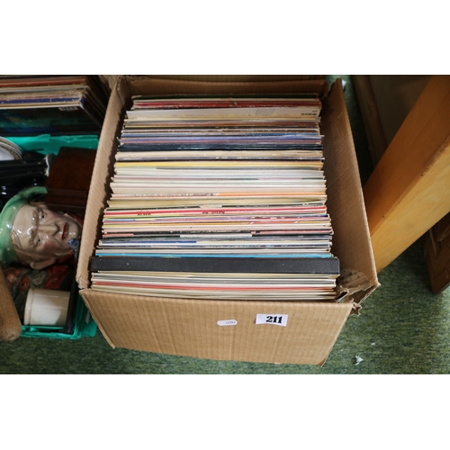 211 - Box of assorted Vinyl Records to include Dionne Warwick, Lonnie Donegan etc.