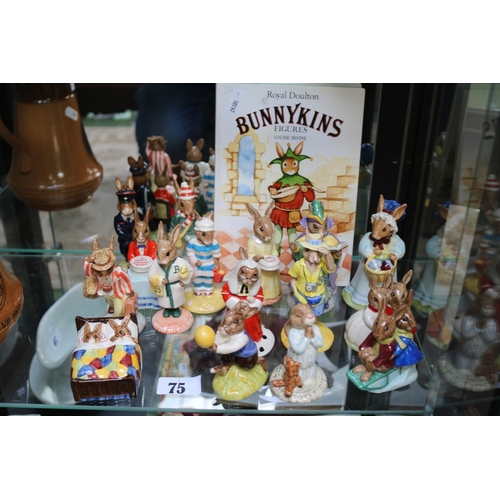 75 - Good collection of Royal Doulton Bunnykins Figures to include Judge Bunnykins, Bille & Bunty etc. (1... 