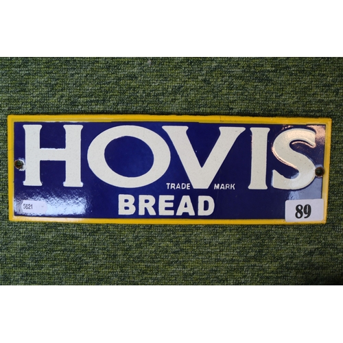 89 - Hovis Bread Enamel advertising sign. 30cm in Length