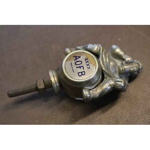 81 - Ancient Order of Froth Blowers Car Mascot depicting a Man on Barrel. 16cm in Length