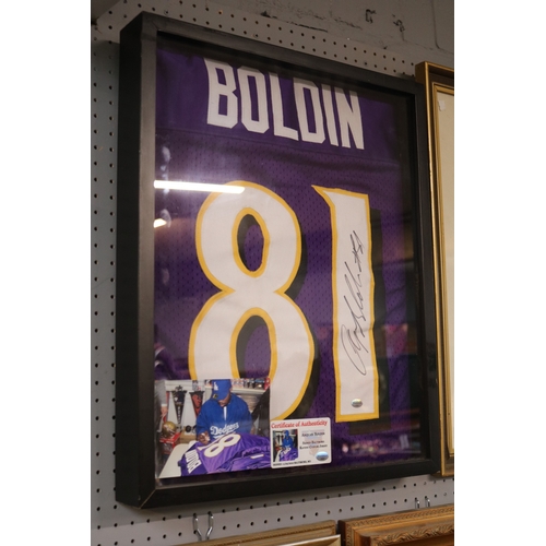 134 - Cased Anquan Boldin American Football (NFL) Signed Baltimore Ravens Custom Jersey dated 29/11/2010 w... 