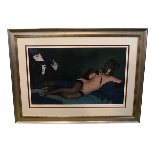 141 - Ibanez, Venetian Masquerade Female Nude Print Limited Edition  29 of 50 with COA £1125. 95 x 60cm