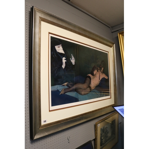 141 - Ibanez, Venetian Masquerade Female Nude Print Limited Edition  29 of 50 with COA £1125. 95 x 60cm