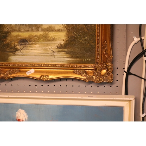 146 - Robert Ixer (B.1941) Pair of Framed Victorian Style Oil on canvas paintings of rural East Anglian sc... 