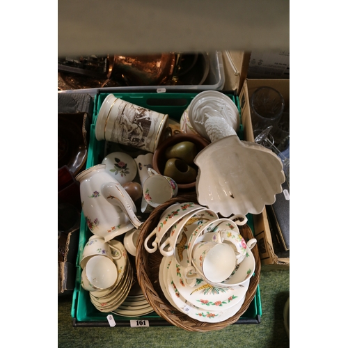 161 - Crate of assorted Ceramics to include Tuscan, Aynsley etc.