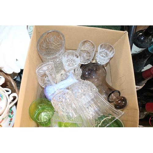 162 - Box of assorted Glassware & Crystal to include Waterford