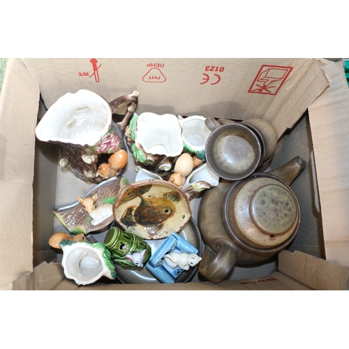170 - 3 Boxes of assorted Ceramics and bygones to include Sylvac etc