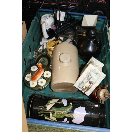 170 - 3 Boxes of assorted Ceramics and bygones to include Sylvac etc