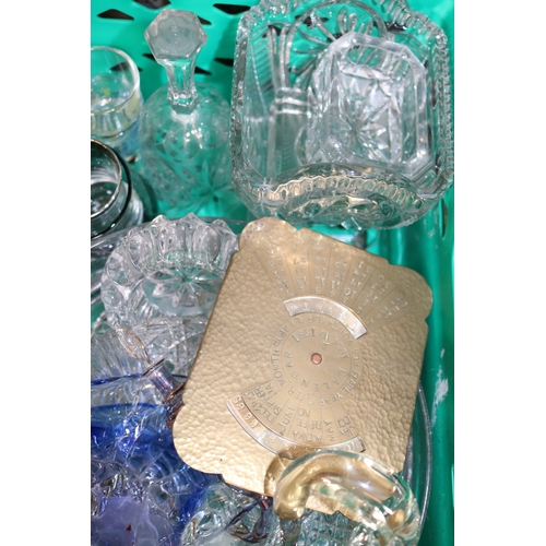 182 - Box of assorted GLassware to include Vases, 1950s Glasses etc.