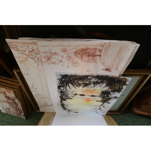 210 - Large collection of assorted Pictures and prints to include Pete Sinfield