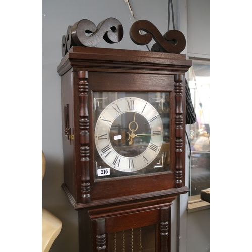 216 - West German Longcase clock with Art Deco style dial