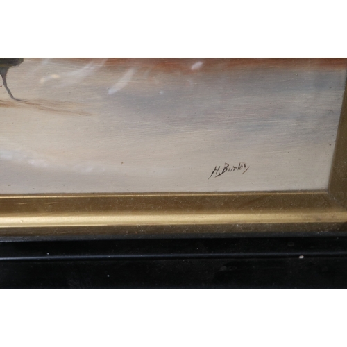 226 - Pair of 19thC Oil on board Orientalist Arabian scenes signed H Burton