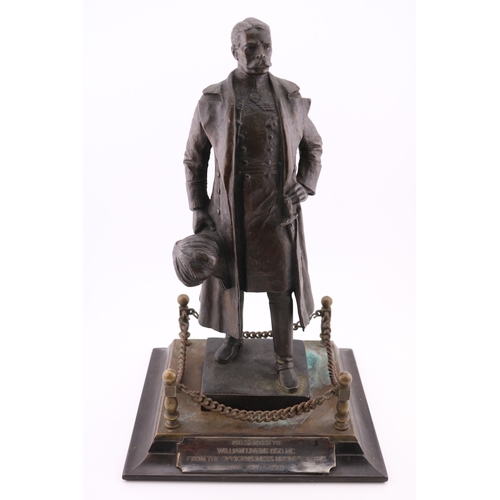 Lord Kitchener Bronze WW1 Presentation Bronze; Bronze figure of Field Marshall Horatio Kitchener presented to famous WW Royal Engineers Officer William Livens on January 1st 1918. 25.5cm in Height. 
William Howard Livens, DSO, MC (28 March 1889 – 1 February 1964 known for the design of chemical warfare and flame warfare weapons