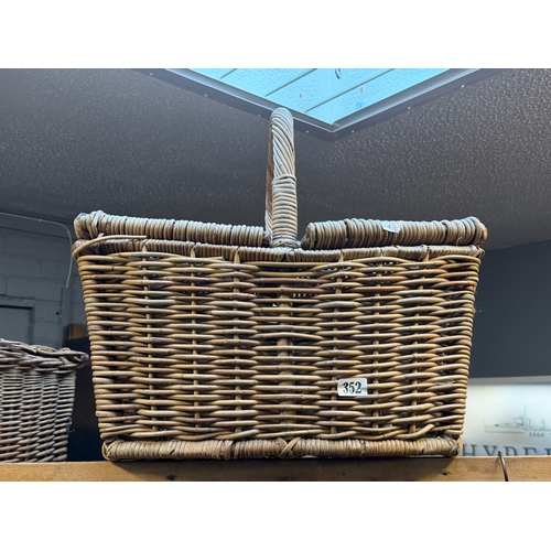 352 - Wicker basket with handle
