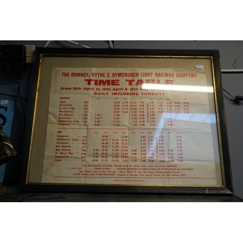 60 - The Romney, Hythe & Dymchurch Light Railway Time Table April to September 1965 Paper Poster Timetabl... 