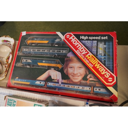 388 - Hornby High Speed train set, Airfix Model sets and assorted Toys