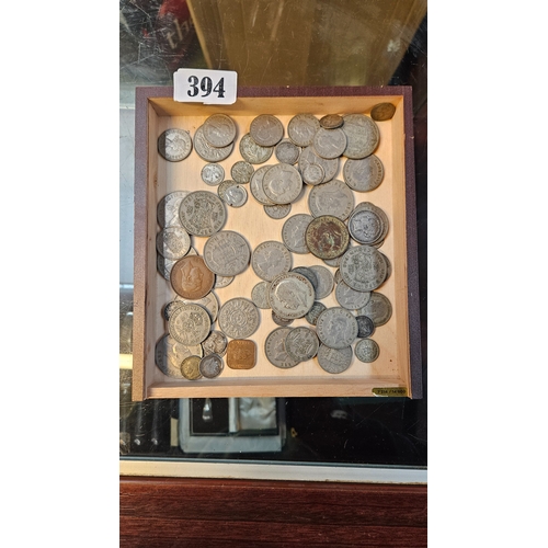 394 - Collection of assorted 19thC and later Silver Coins to include Shilling, Threepence, Half Crown etc.