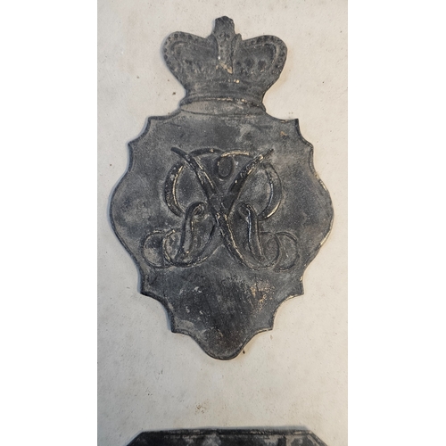 419 - War of 1812 Battle of New Orleans Interest; British 1812 Shako plate and US Shako Plate Framed 'Batt... 