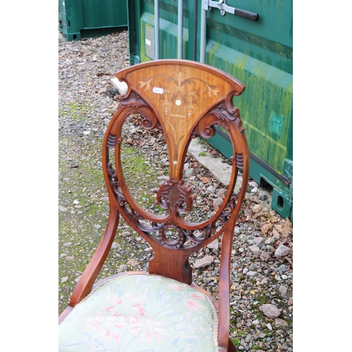 553 - Edwardian Art Nouveau Mahogany Saloon Suite comprising of 2 seater Sofa and 2 matching Elbow chairs ... 