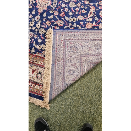 289 - Good quality Blue and Red ground Rug with tassel ends
