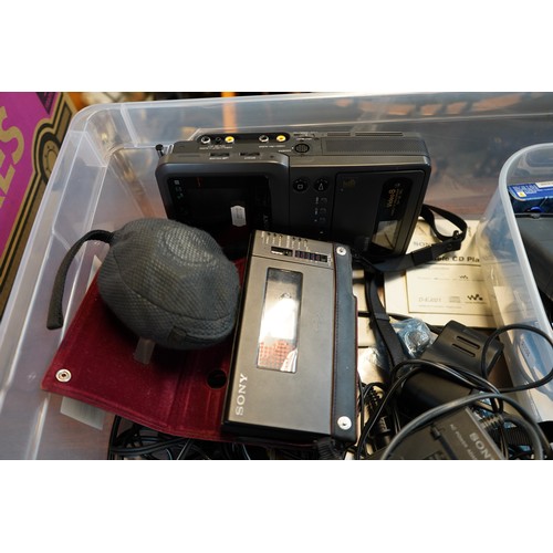 205 - Collection of Vintage Audio and visual equipment to include Sony Video Walkman, Discman D88 etc.