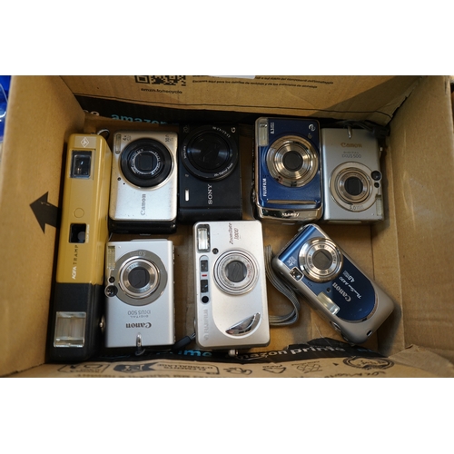 276 - Box of assorted Digital Cameras to include Sony, Canon etc.