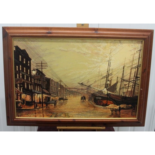 62 - I Roberts Painting of South Street, New York c1900. Taken from the original by Ron Goyerre. Features... 