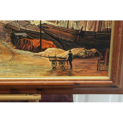 62 - I Roberts Painting of South Street, New York c1900. Taken from the original by Ron Goyerre. Features... 
