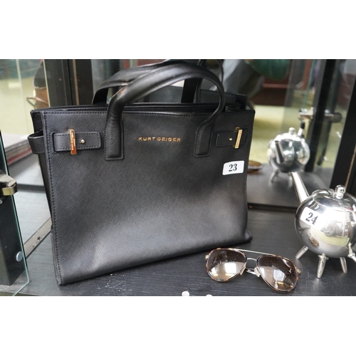 23 - Kurt Geiger Ladies Black Handbag and a Pair of Michael Kors Sunglasses