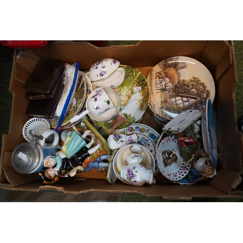 314 - Box of assorted Ceramics to include Collectors plates, Masons etc.