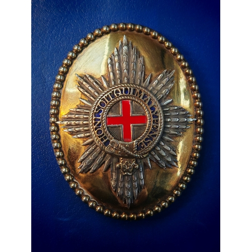 Original Coldstream Guards Officers Silver Gilt Shoulder Belt plate hallmarked 1810 8cm in Length