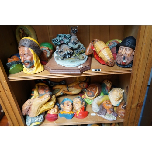 Large collection of Bossons of Congleton England wall masks and figures
