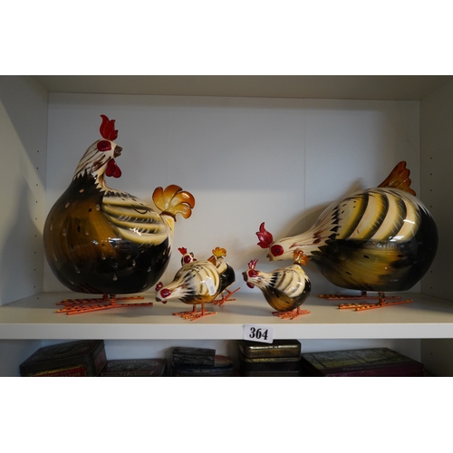364 - Collection of 5 Rocking rooster by Gallo