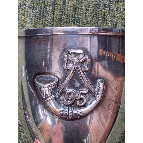 35 - Battle of Waterloo Presentation Silver Goblet. Silver hallmarked Goblet engraved 'For Military Merit... 