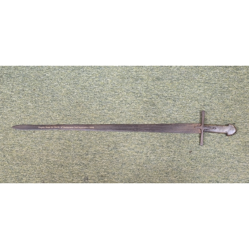 44 - Sudanese Sword recovered from the Battlefield at Omdurman 2nd September 1898. 103cm in Length