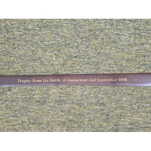 44 - Sudanese Sword recovered from the Battlefield at Omdurman 2nd September 1898. 103cm in Length