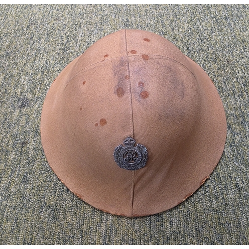 48 - Rare Royal Engineers WW1 Private Purchase Officers Brodie Helmet with its Original Cover and Cap Bad... 