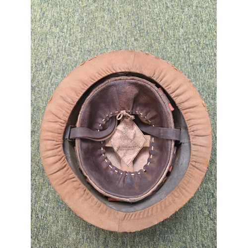 48 - Rare Royal Engineers WW1 Private Purchase Officers Brodie Helmet with its Original Cover and Cap Bad... 