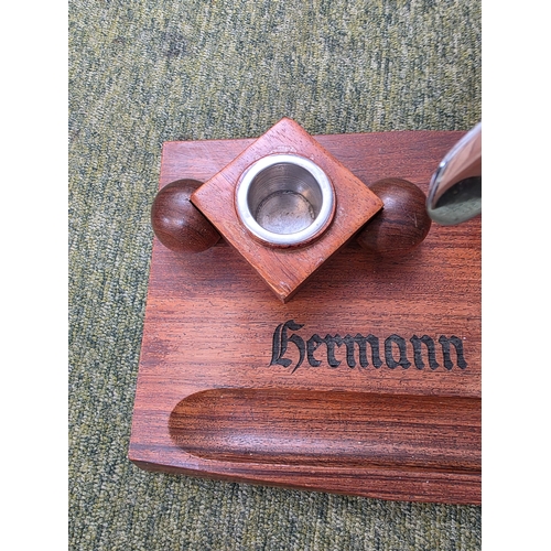 50 - Hermann Goring Third Reich Flying Interest. Impressive wooden Art deco Inkstand once used in one of ... 