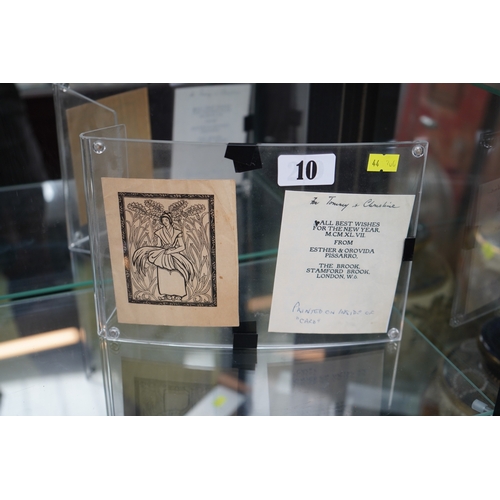 10 - Lucien Pissarro (French, 1863-1944). Original Engraving Depicting Woman Collecting In The Harvest & ... 