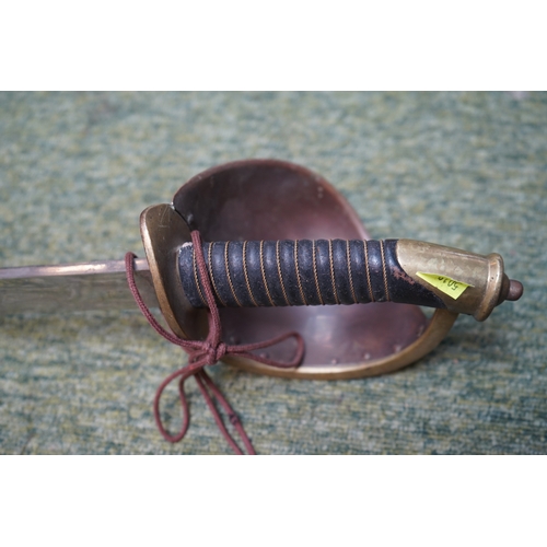 39 - Good quality Reproduction US Naval Cutlass after the French 1833 Pattern. 88cm in Length