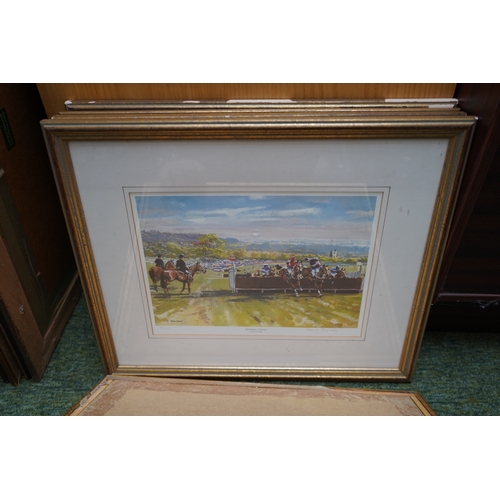 49 - Collection of Six Horse racing prints by David Trundley signed in Pencil